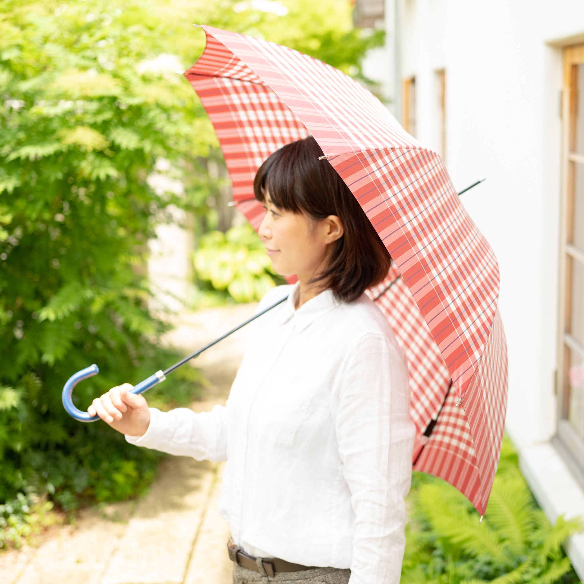 レディース雨傘 レトロチェック サイズイメージ