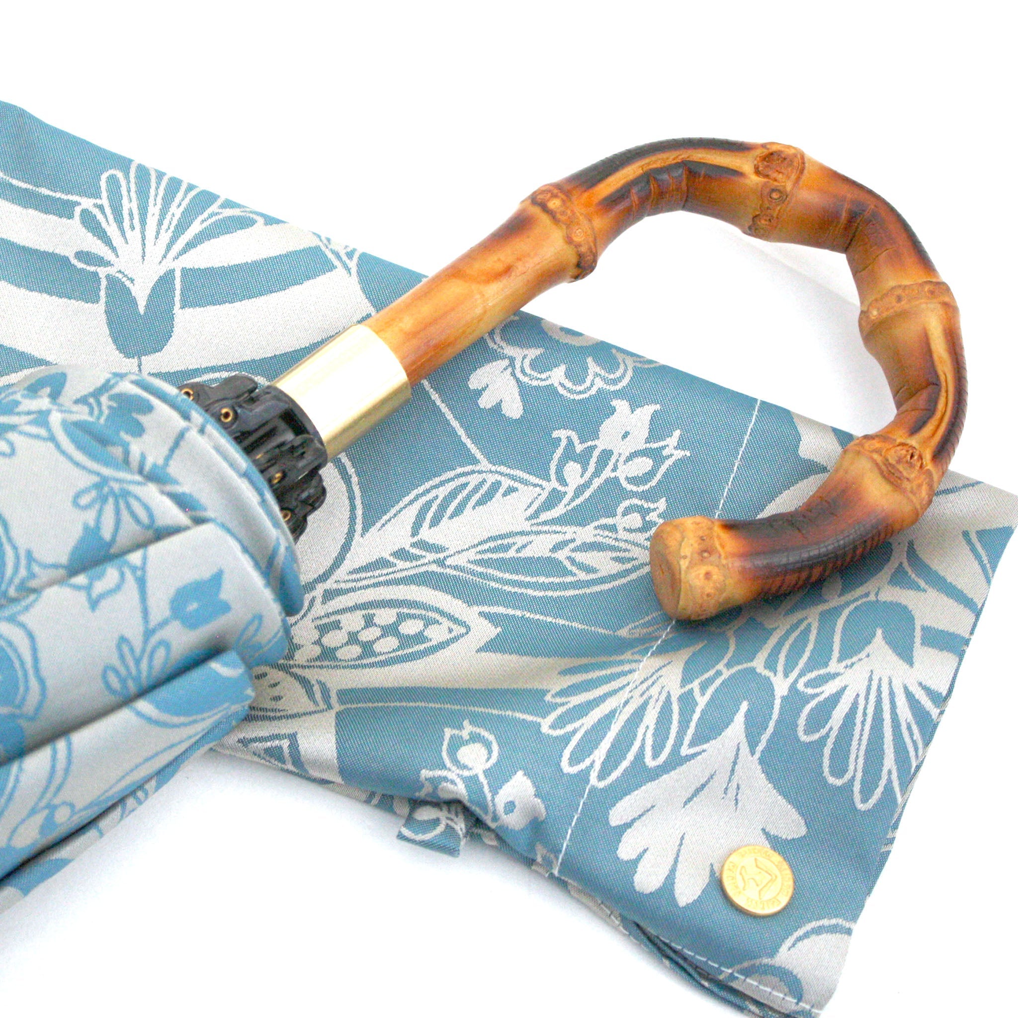 晴雨兼用 レディース kirie 更紗 レイクブルー 手元