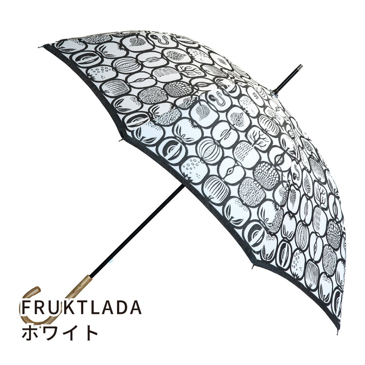 晴雨兼用 レディース Stig L. FRUKTLADA ホワイト 長傘