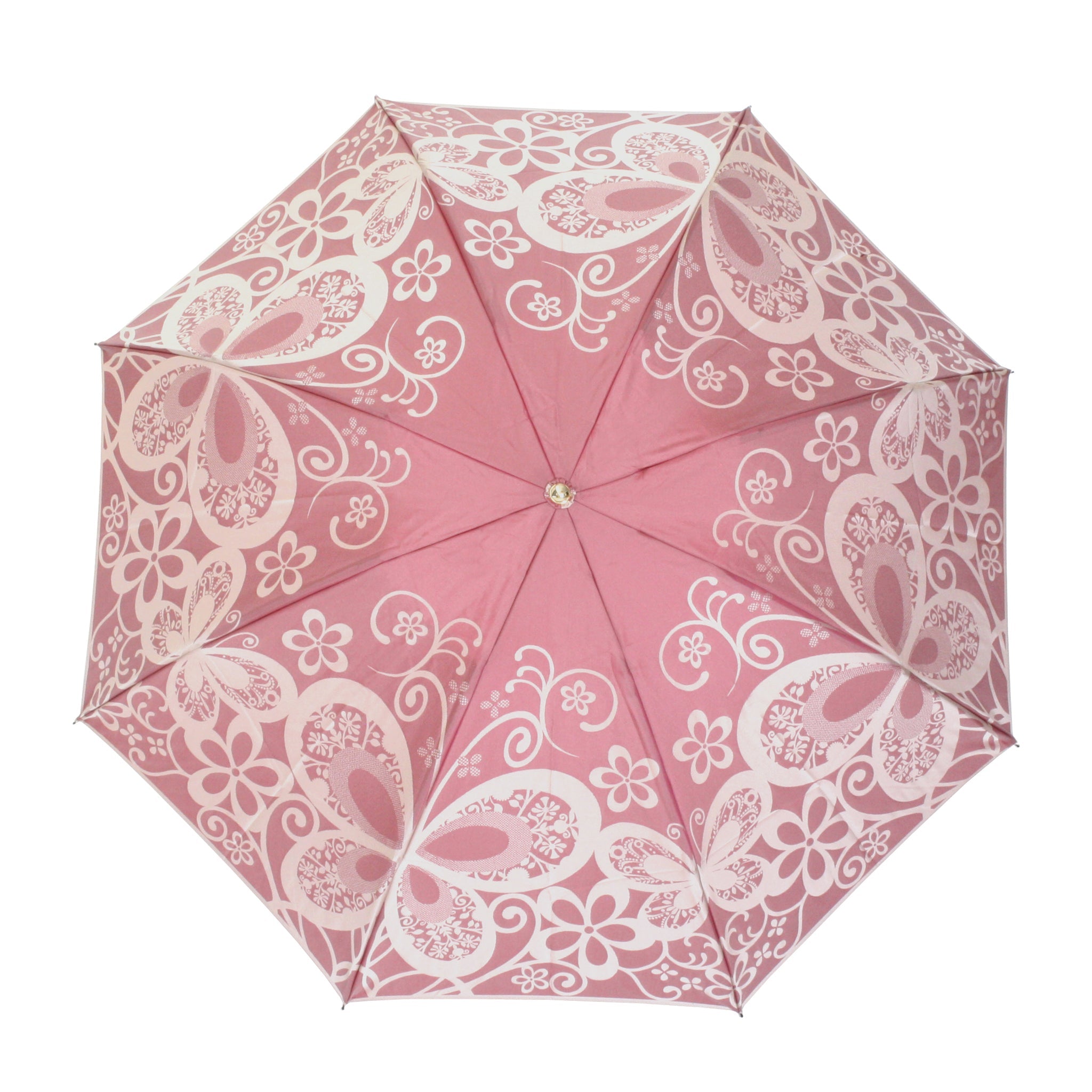 晴雨兼用 レディース kirie 蝶々 ワインレッド 折りたたみ傘