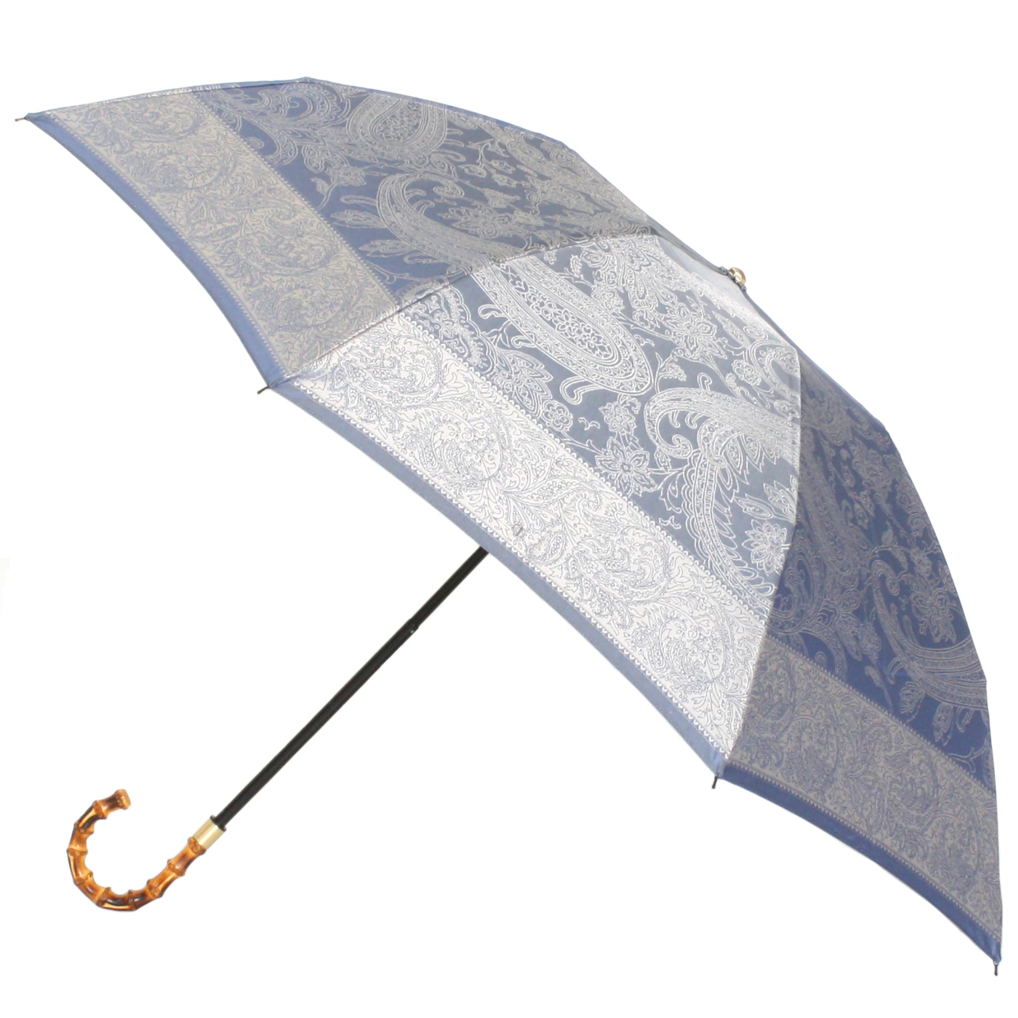 晴雨兼用 レディース kirie ペイズリー ミステリアスブルー 折りたたみ傘