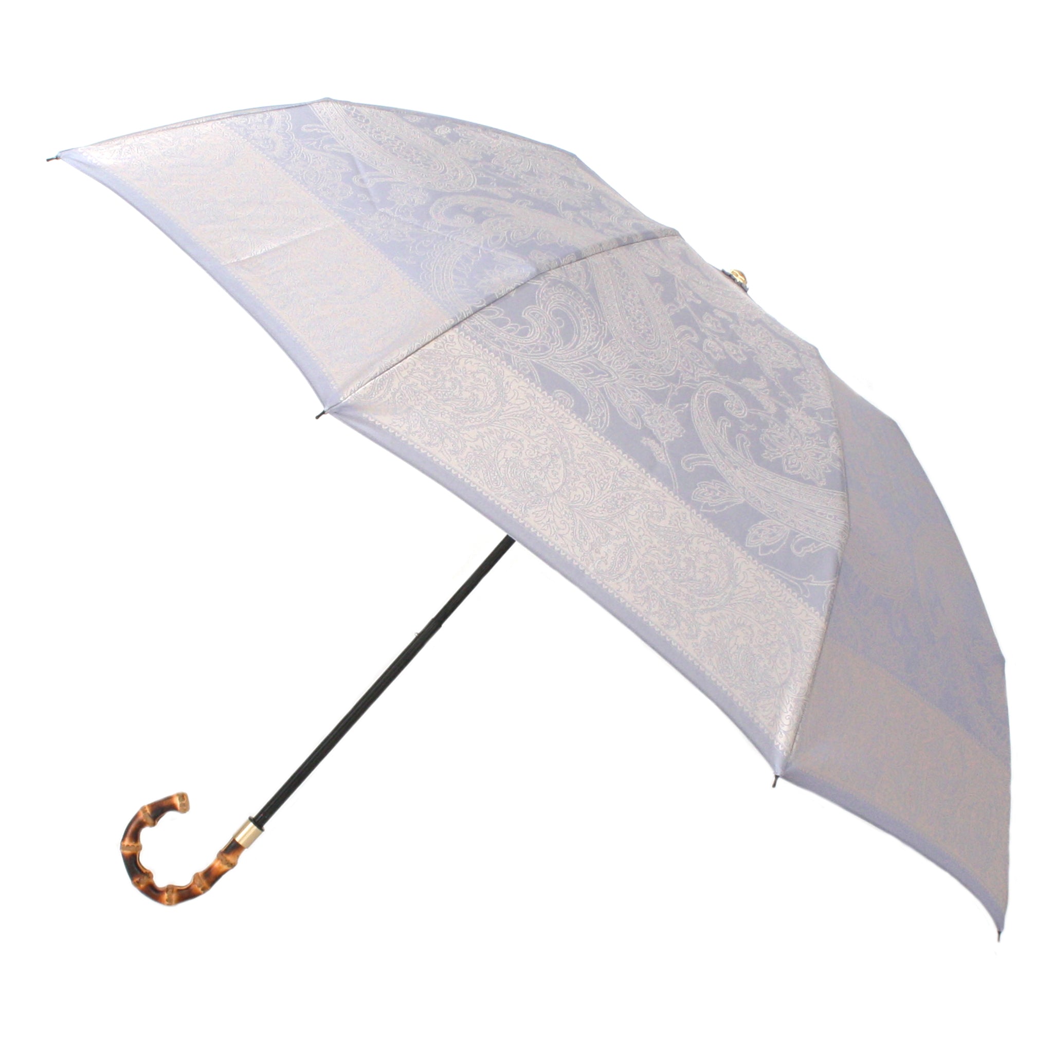 晴雨兼用 レディース kirie ペイズリー アイスブルー 折りたたみ傘