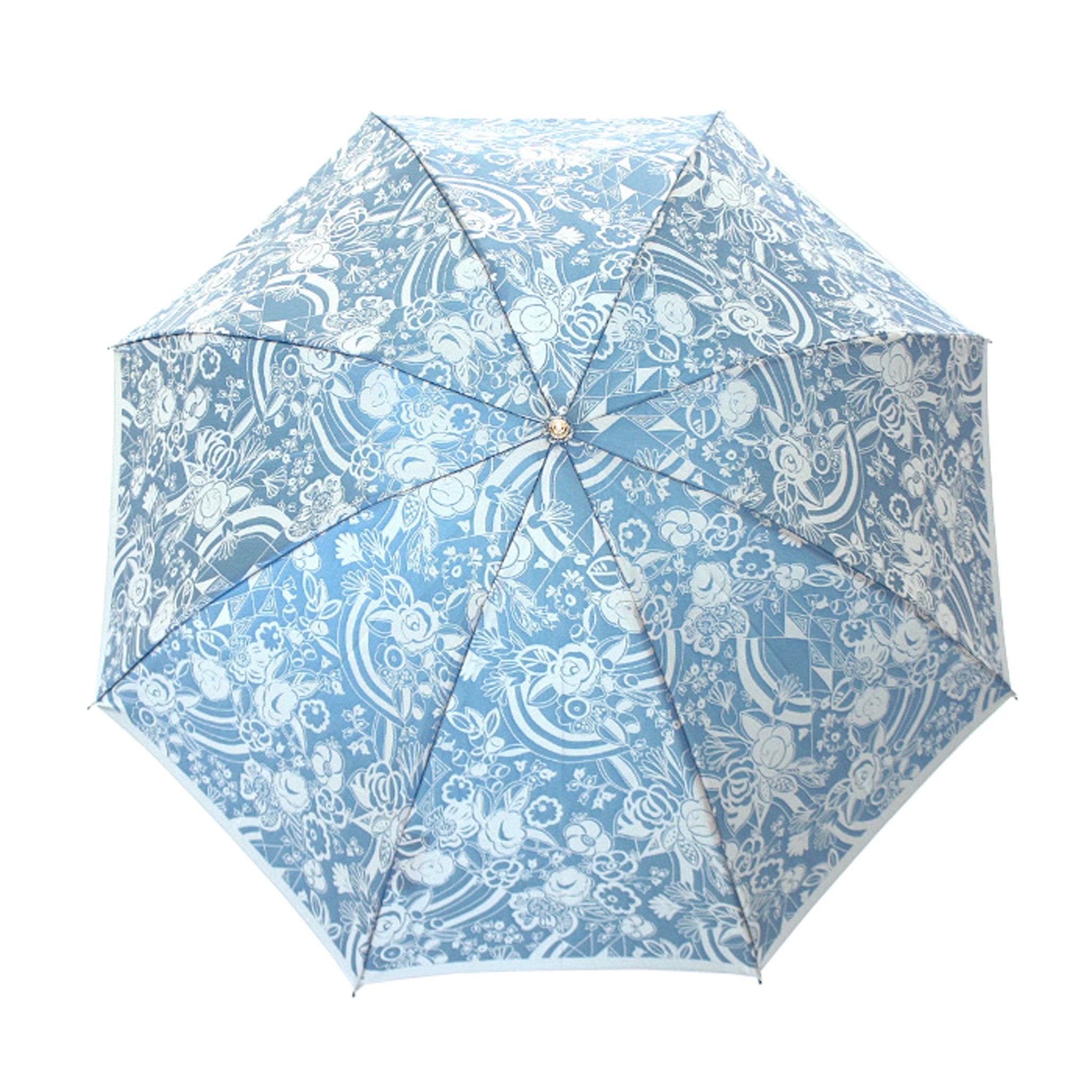 晴雨兼用 レディース kirie 更紗 レイクブルー 折りたたみ傘