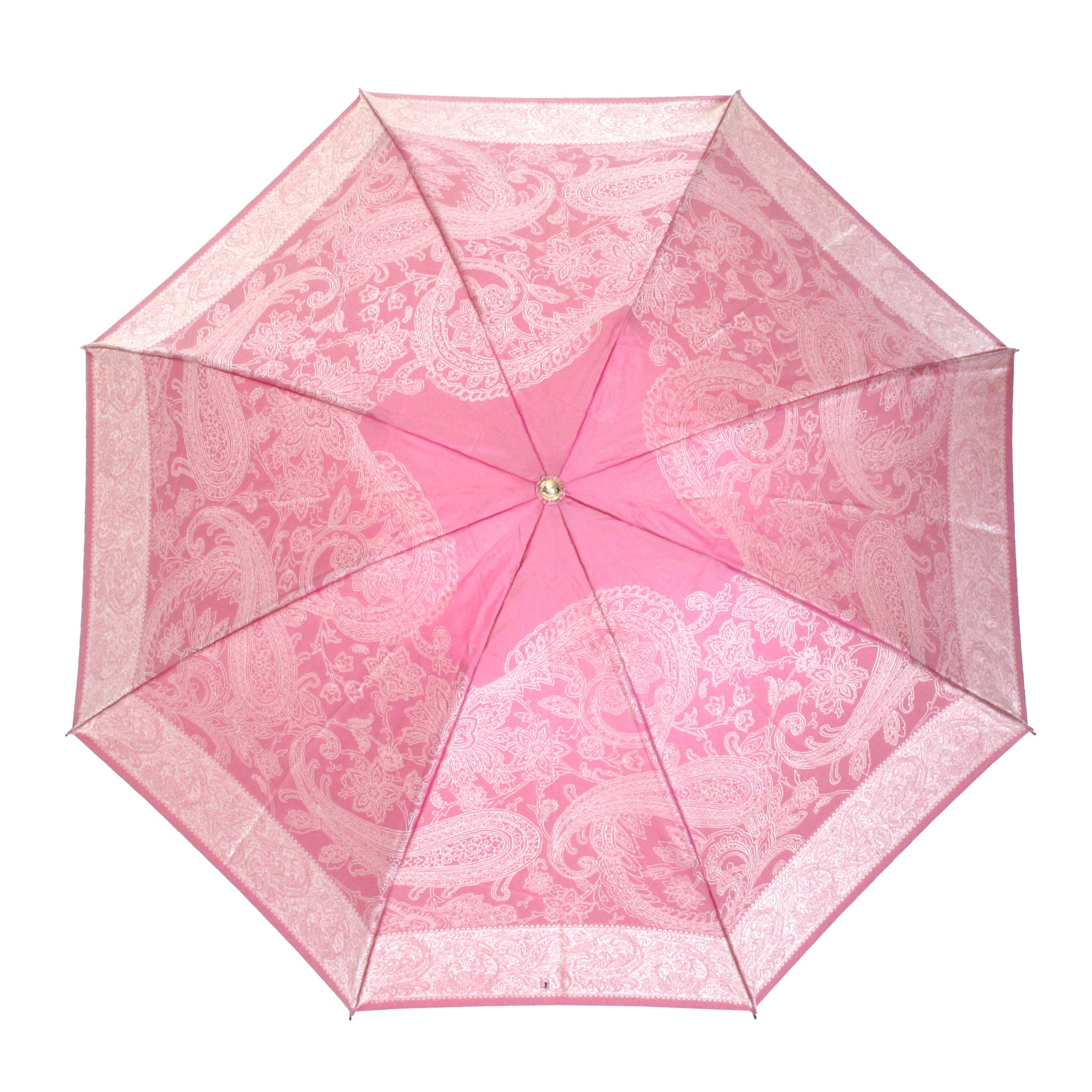 晴雨兼用 レディース kirie ペイズリー ピオニーピンク 折りたたみ傘