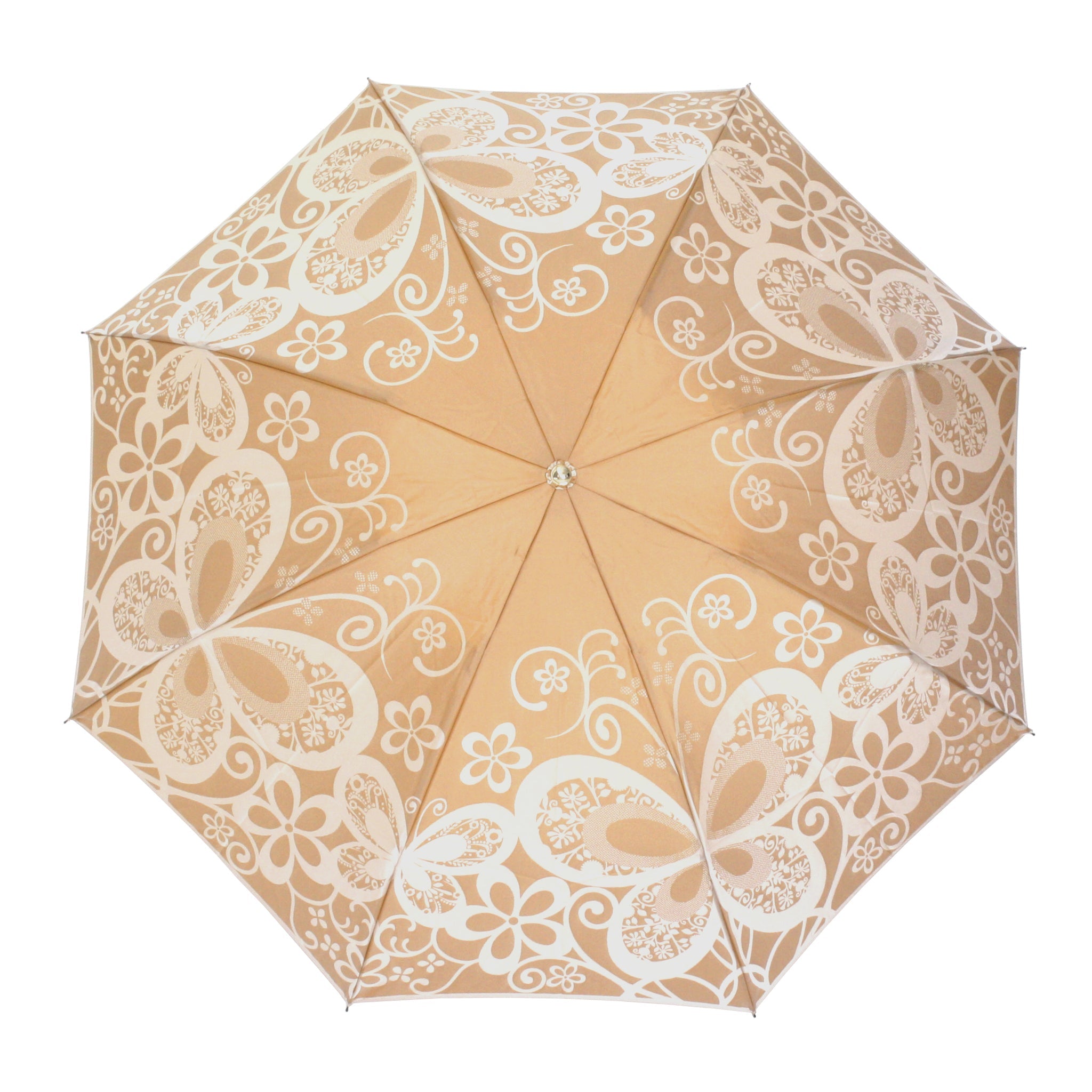 晴雨兼用 レディース kirie 蝶々 ハニーマスタード 折りたたみ傘