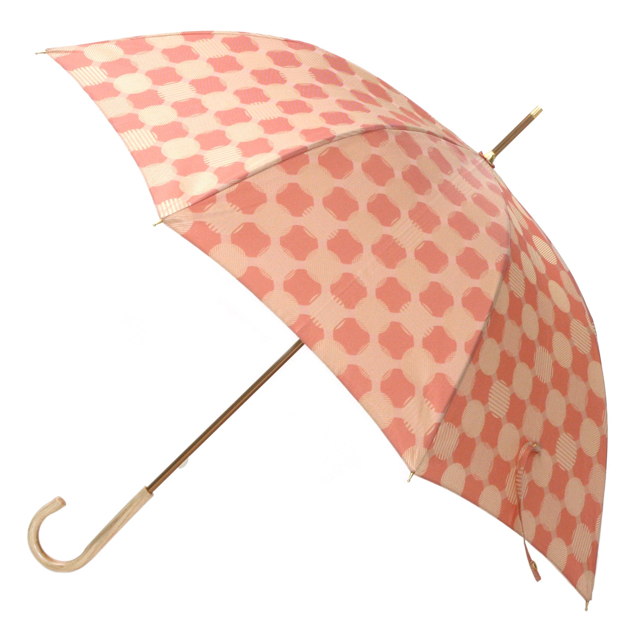 晴雨兼用 レディース ノルディック ドットコラージュ ピンク 長傘