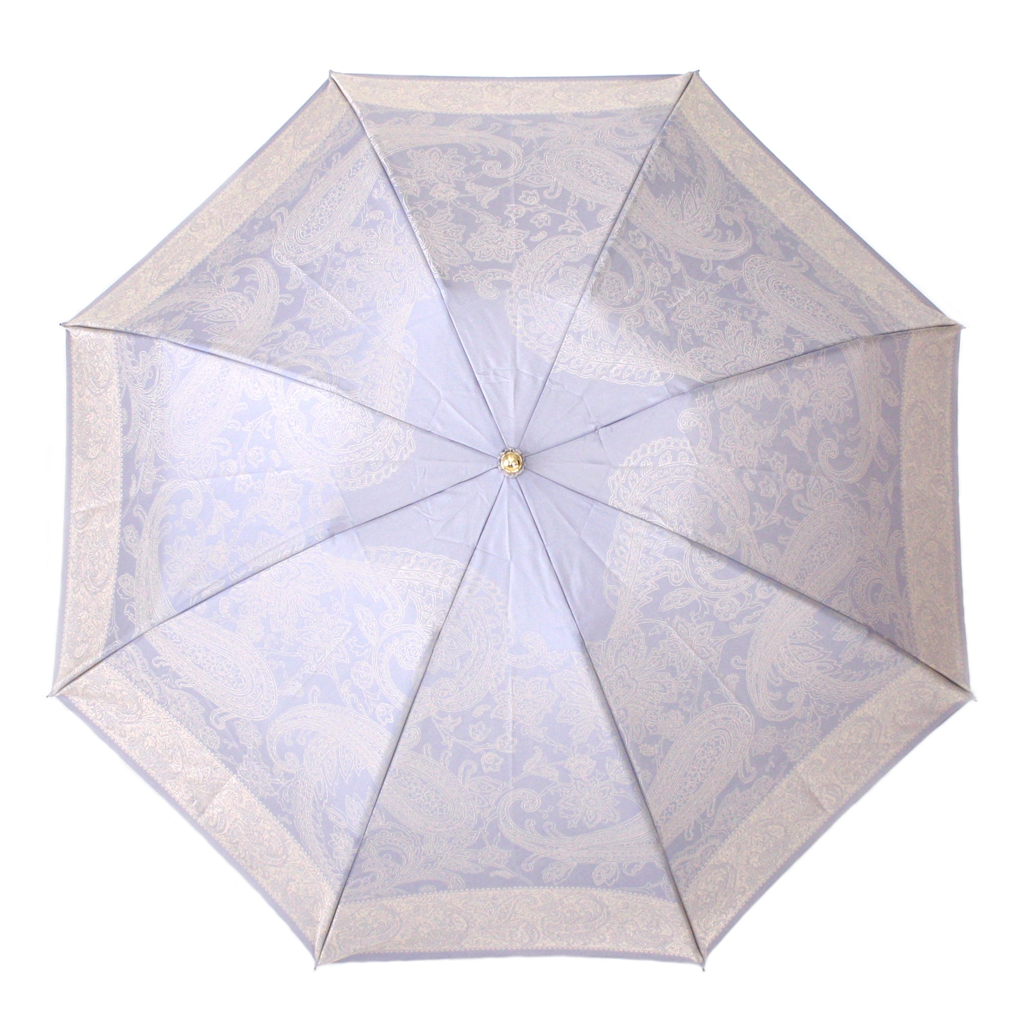 晴雨兼用 レディース kirie ペイズリー アイスブルー 折りたたみ傘