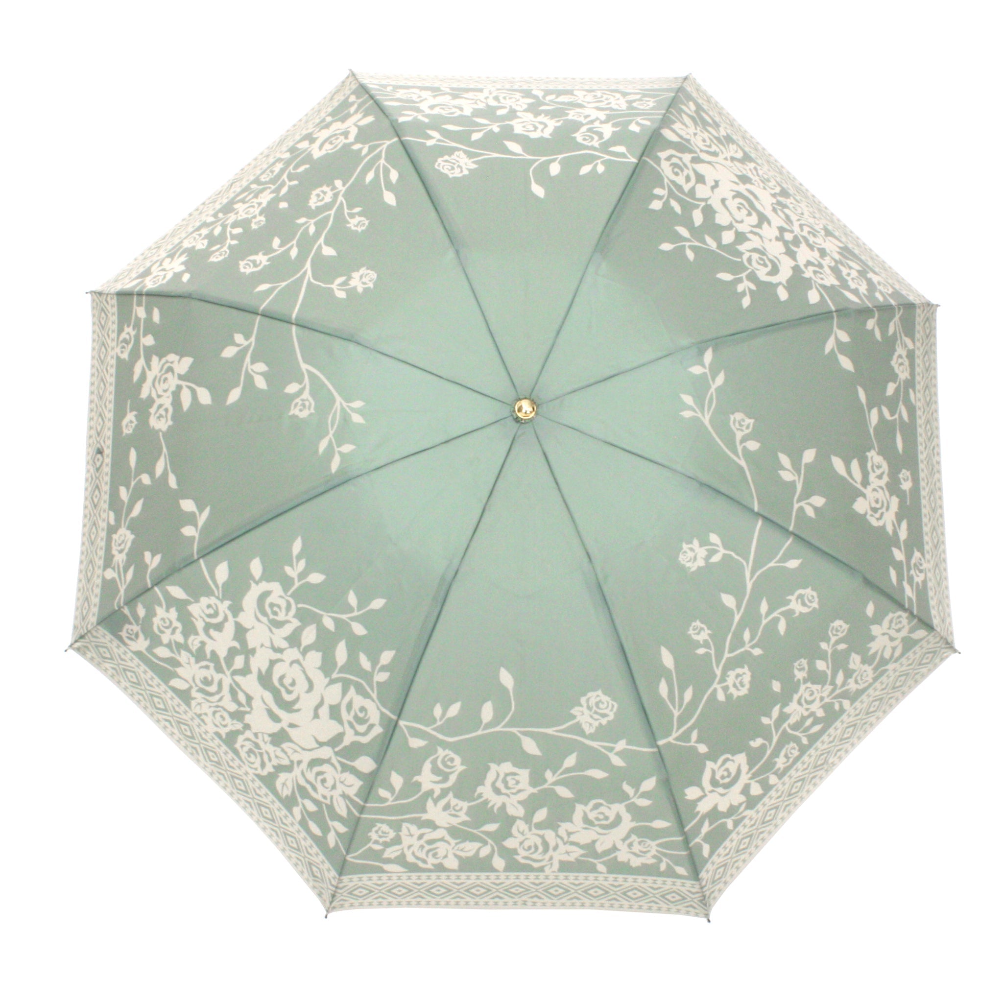 晴雨兼用 レディース kirie バラ セイジグリーン 折りたたみ傘