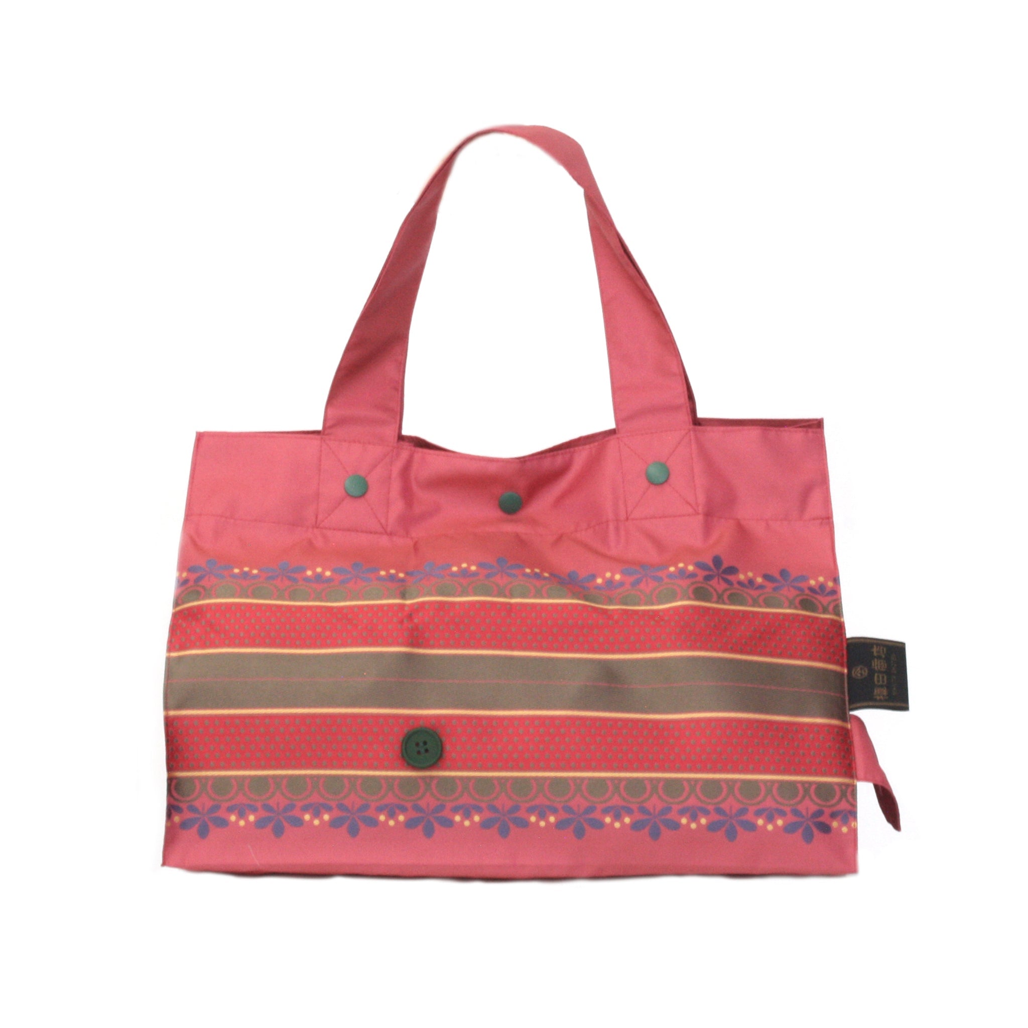 Lunch Tote リーフボーダー ピンク