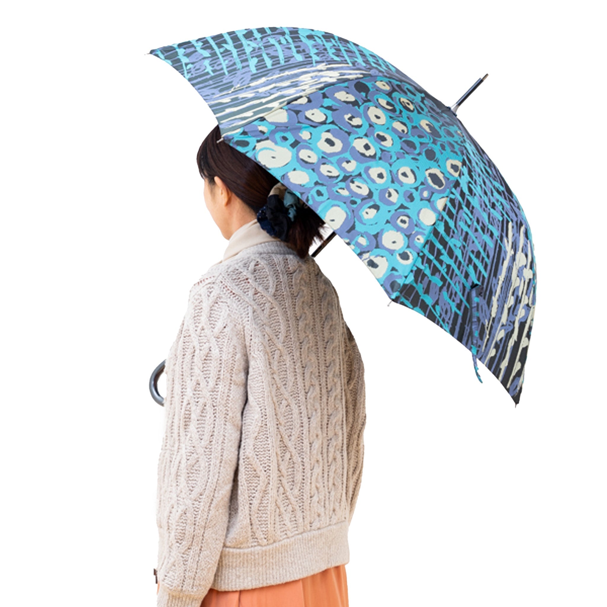 晴雨兼用 レディース Aneqdot ローズ ブラック 長傘