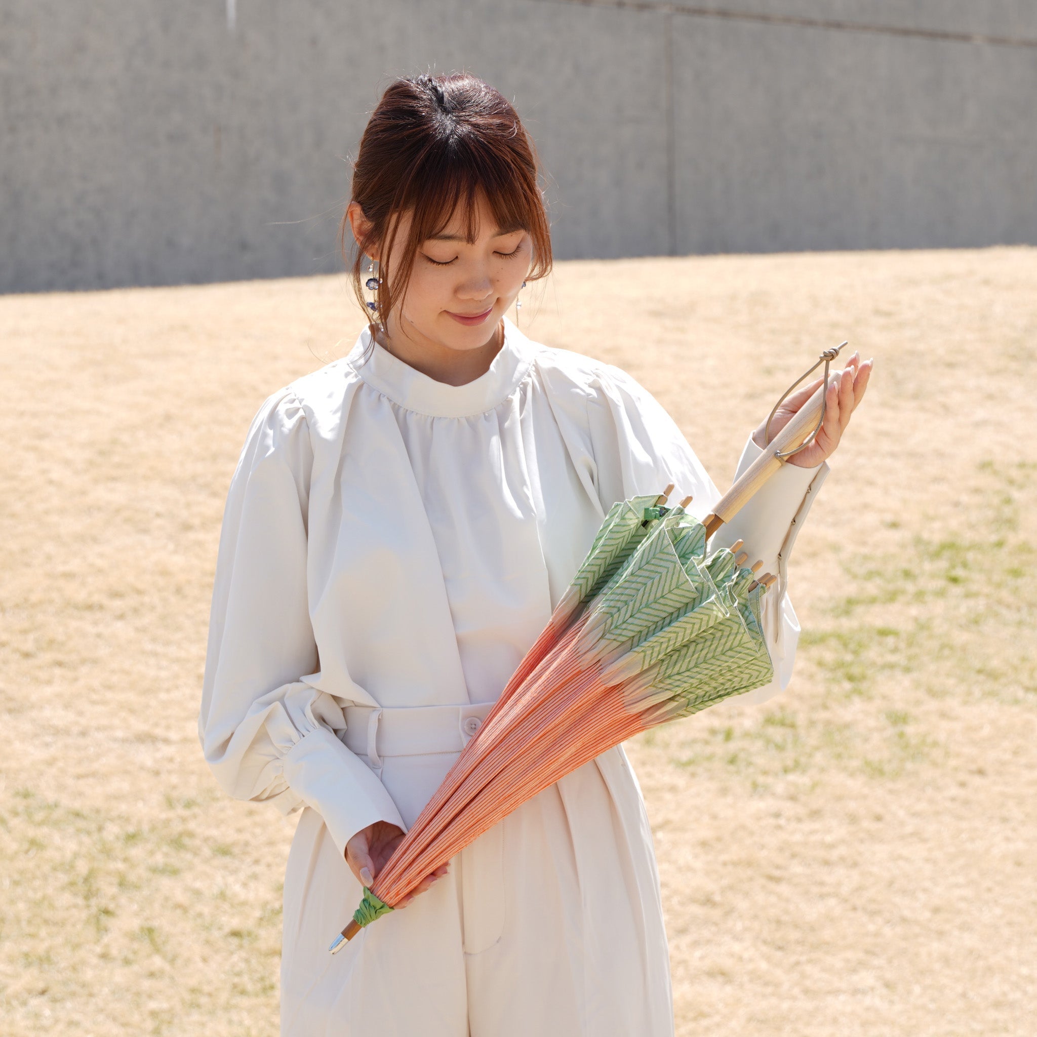 日傘 レディース 菜sai にんじん ショート傘 サイズイメージ