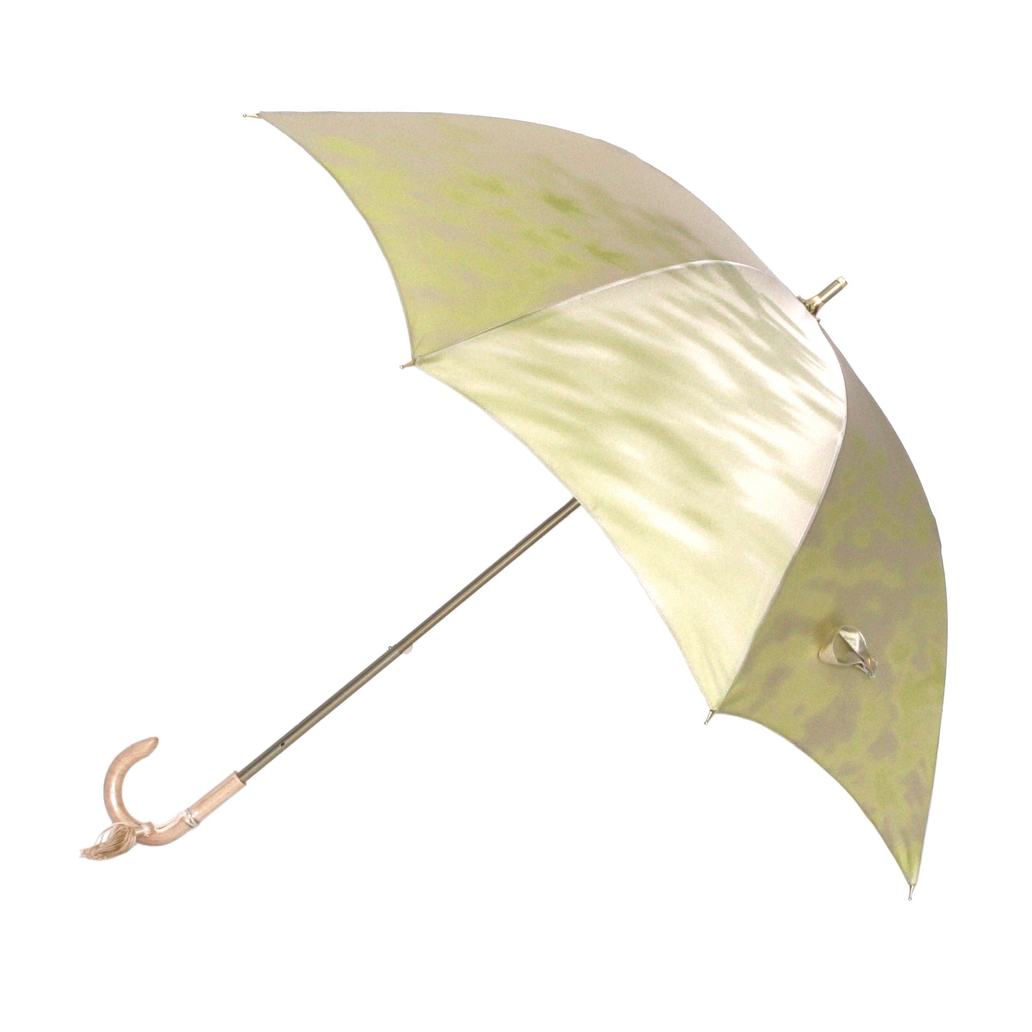 晴雨兼用　レディース　こもれび　カエデ　ライトグリーン　スライドショート傘