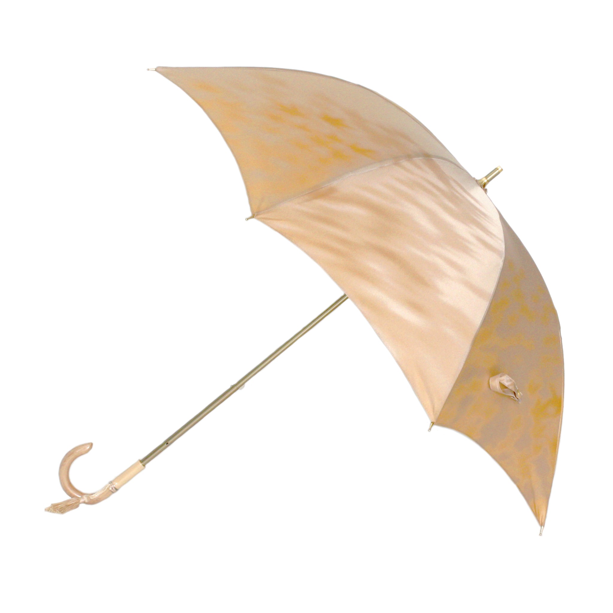 晴雨兼用　レディース　こもれび　カエデ　イエロー　スライドショート傘