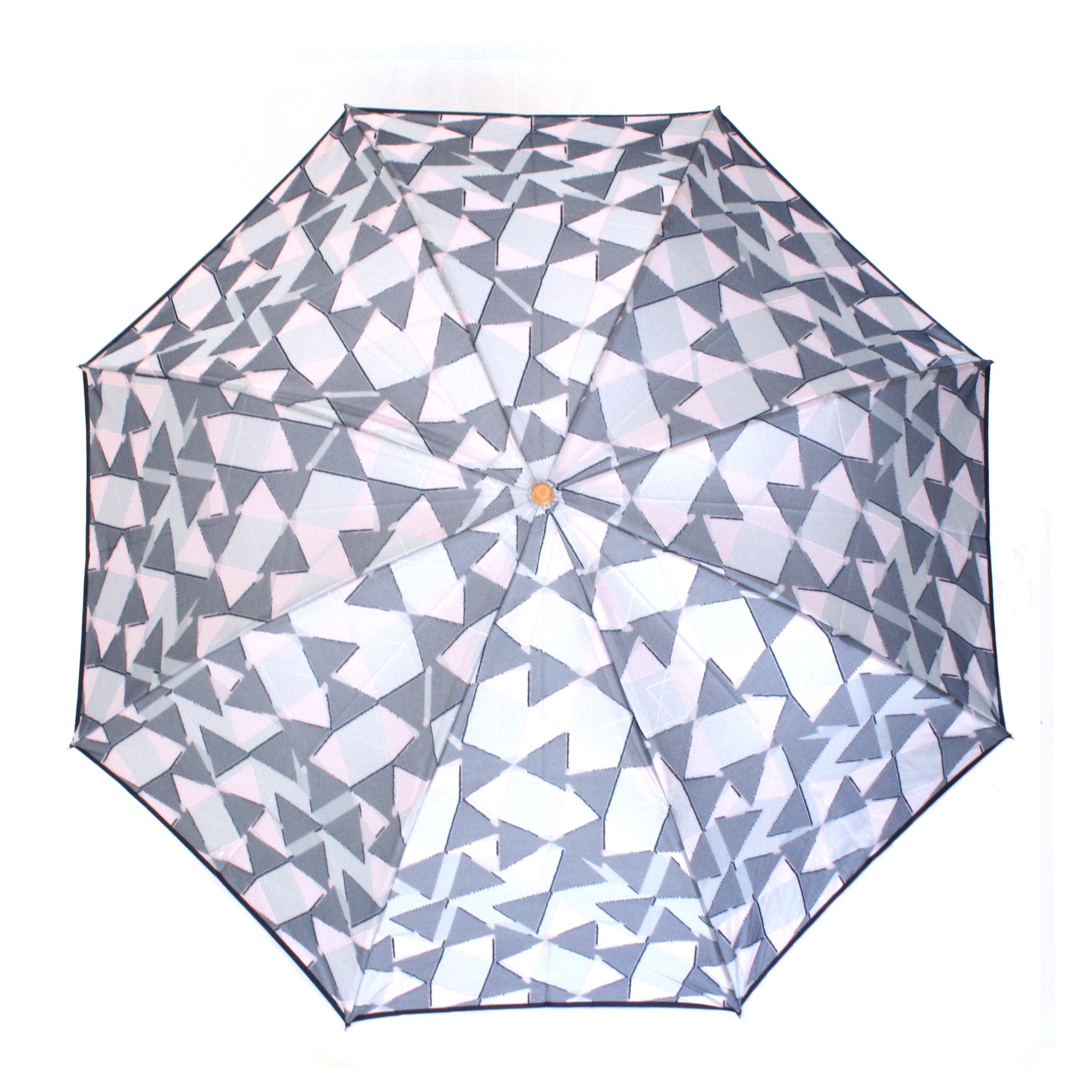 晴雨兼用　レディース　fusion　RIBBON　グレー　折りたたみ傘