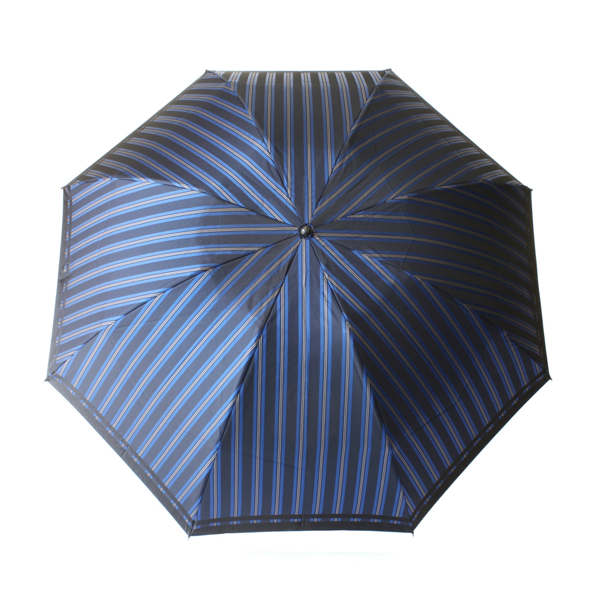 晴雨兼用　メンズ　Tie Stripe×Plain Blue 折りたたみ傘