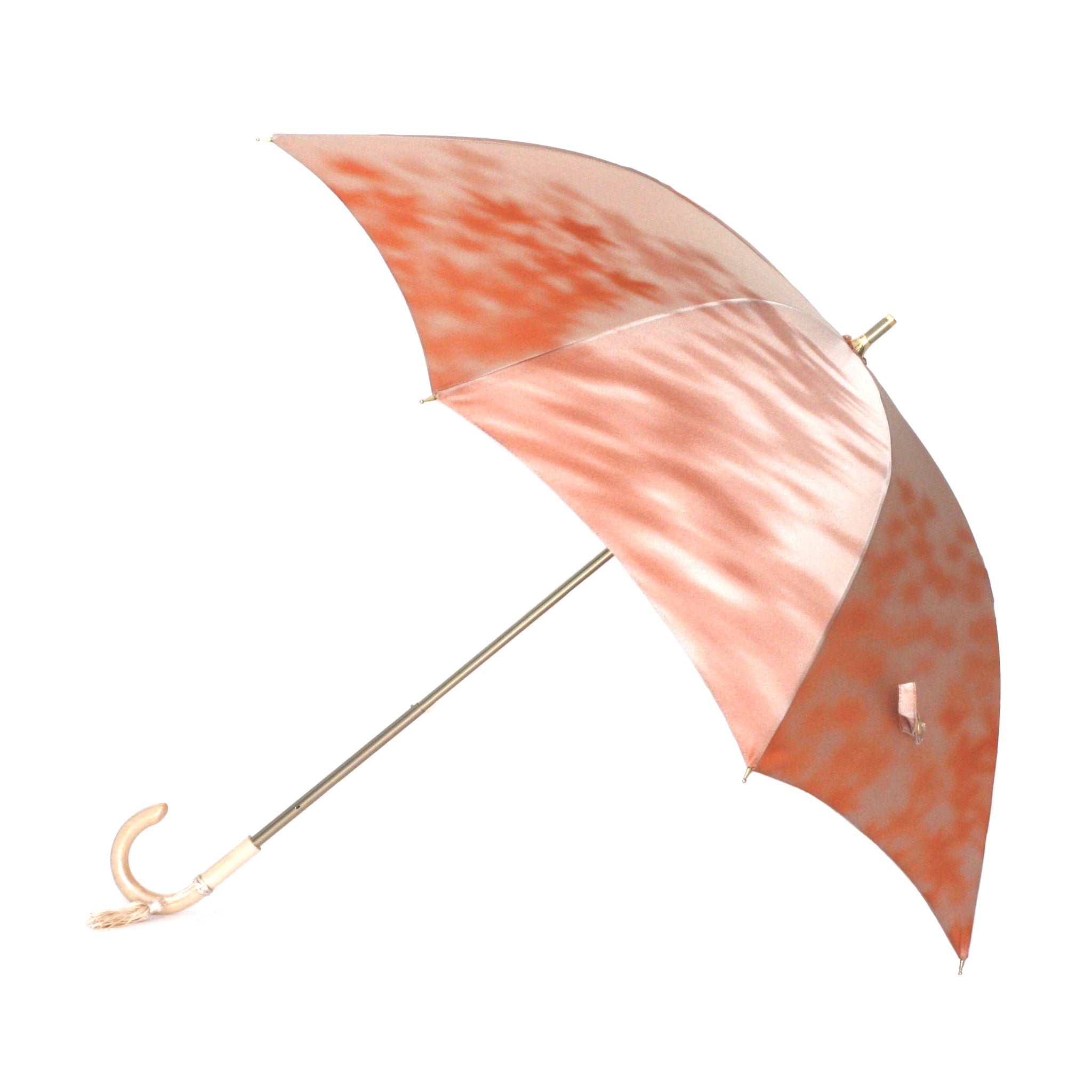 晴雨兼用　レディース　こもれび　カエデ　オレンジ　スライドショート傘