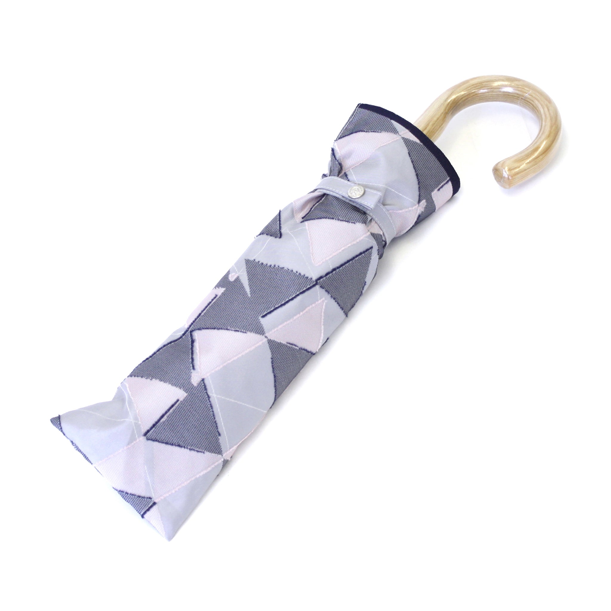 晴雨兼用　レディース　fusion　RIBBON　グレー　折りたたみ傘