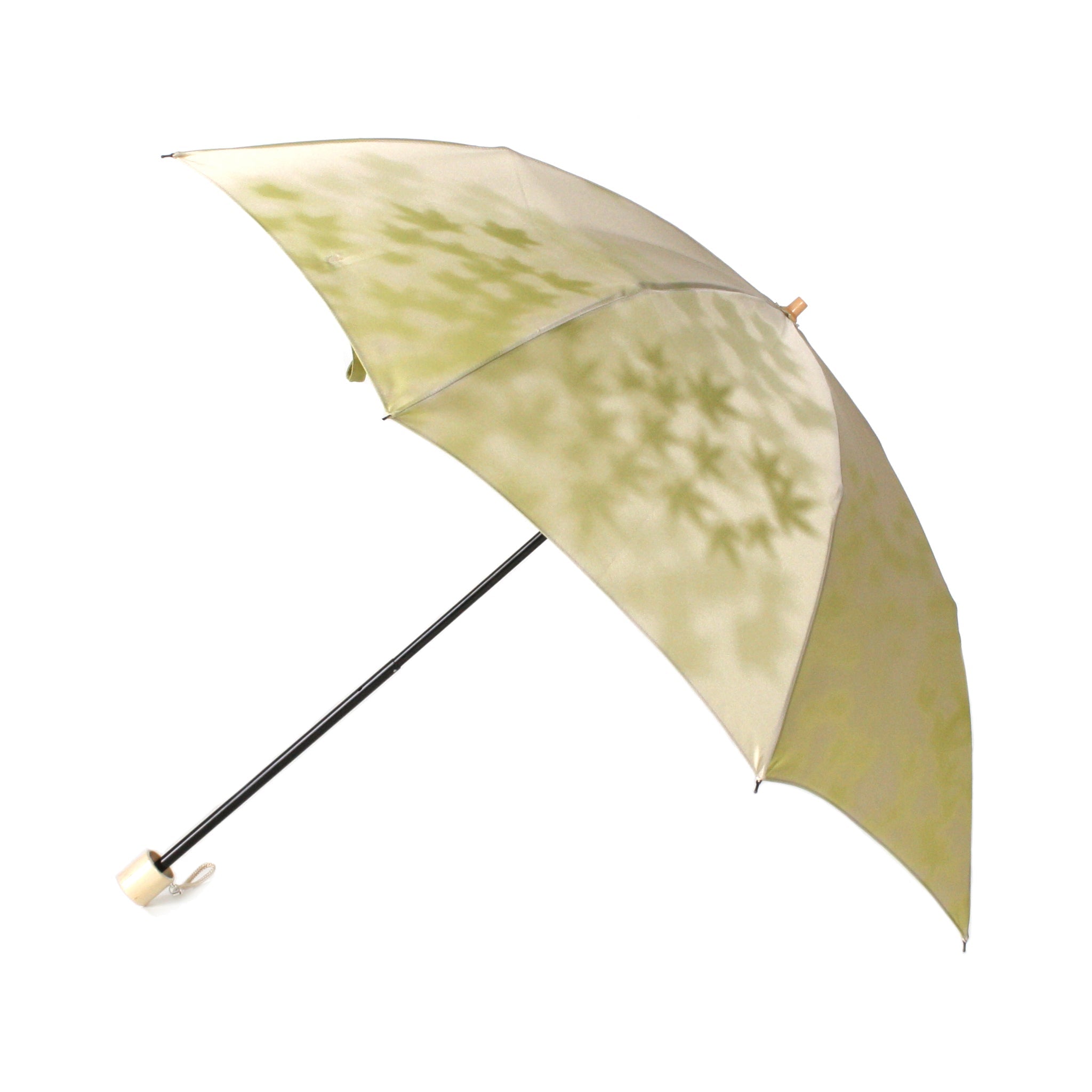 晴雨兼用　レディース　こもれび　カエデ　ライトグリーン　折りたたみ傘