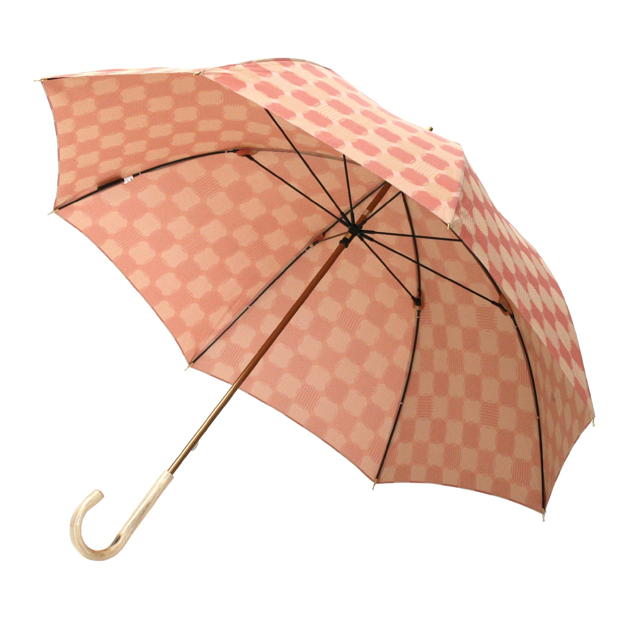 晴雨兼用　レディース　ノルディック　ドットコラージュ　ピンク　長傘