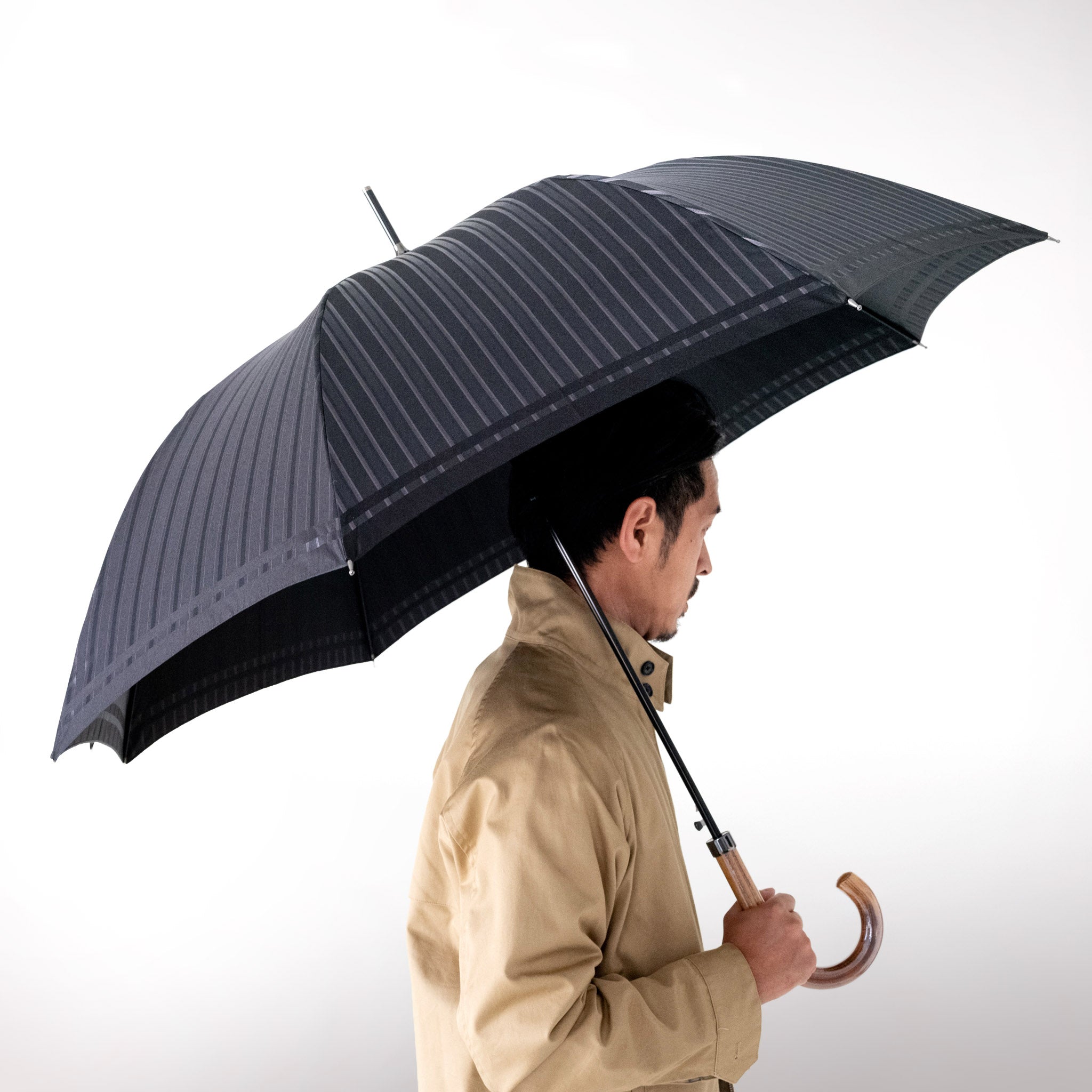 Tie　Stripe×Plain　BLACK　サイズイメージ