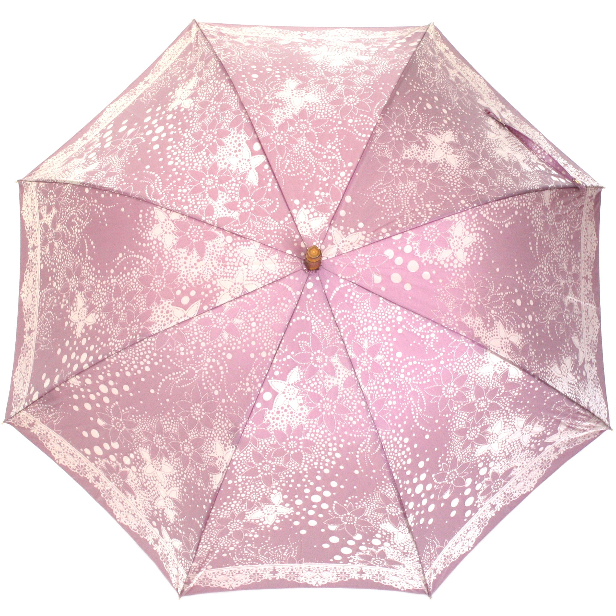 晴雨兼用　レディース　kirie　ドットフラワー　アメジスト　長傘