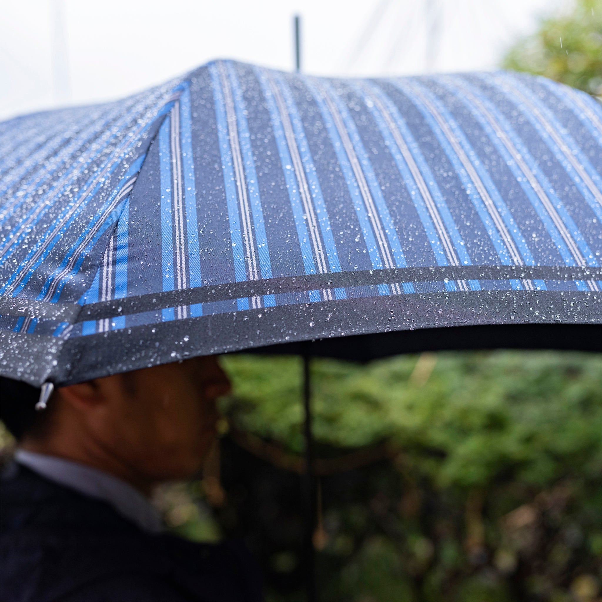 Tie　Stripe×Plain　BLUE　長傘