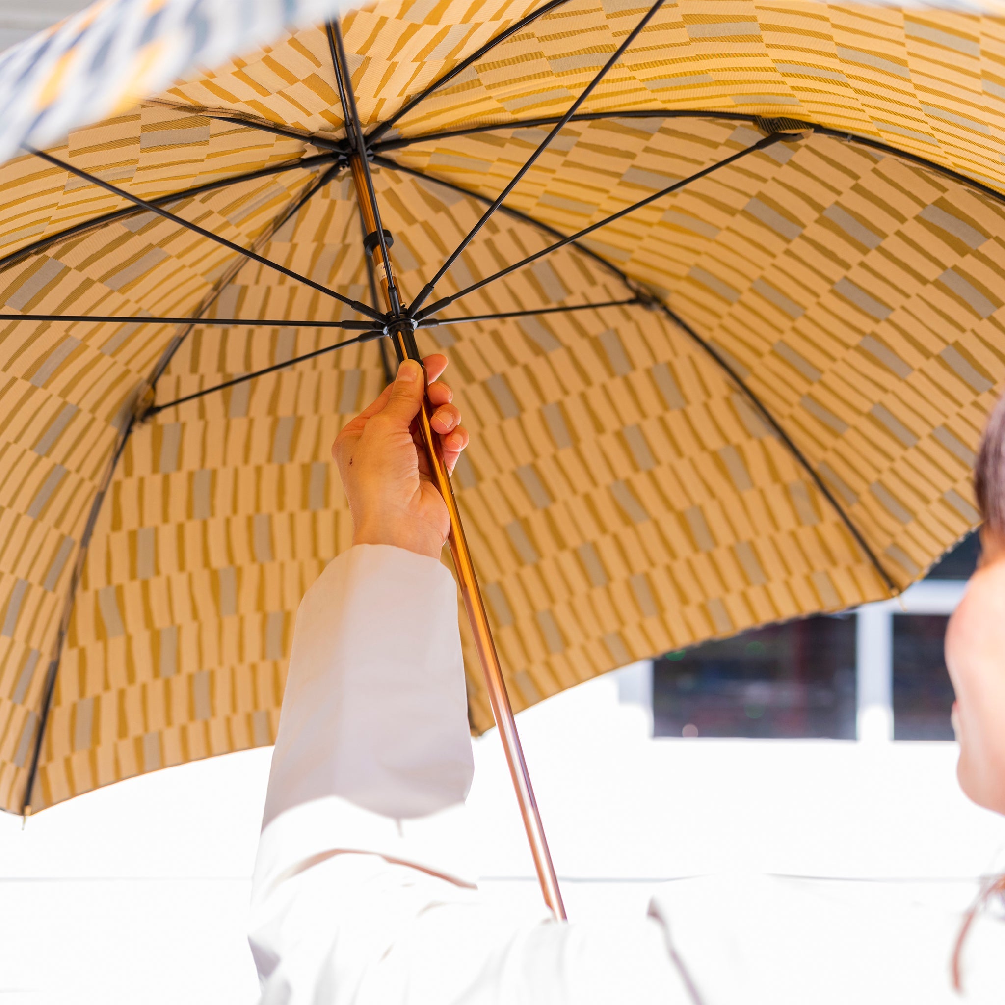 晴雨兼用　レディース　ノルディック　大枝　カーキ　長傘