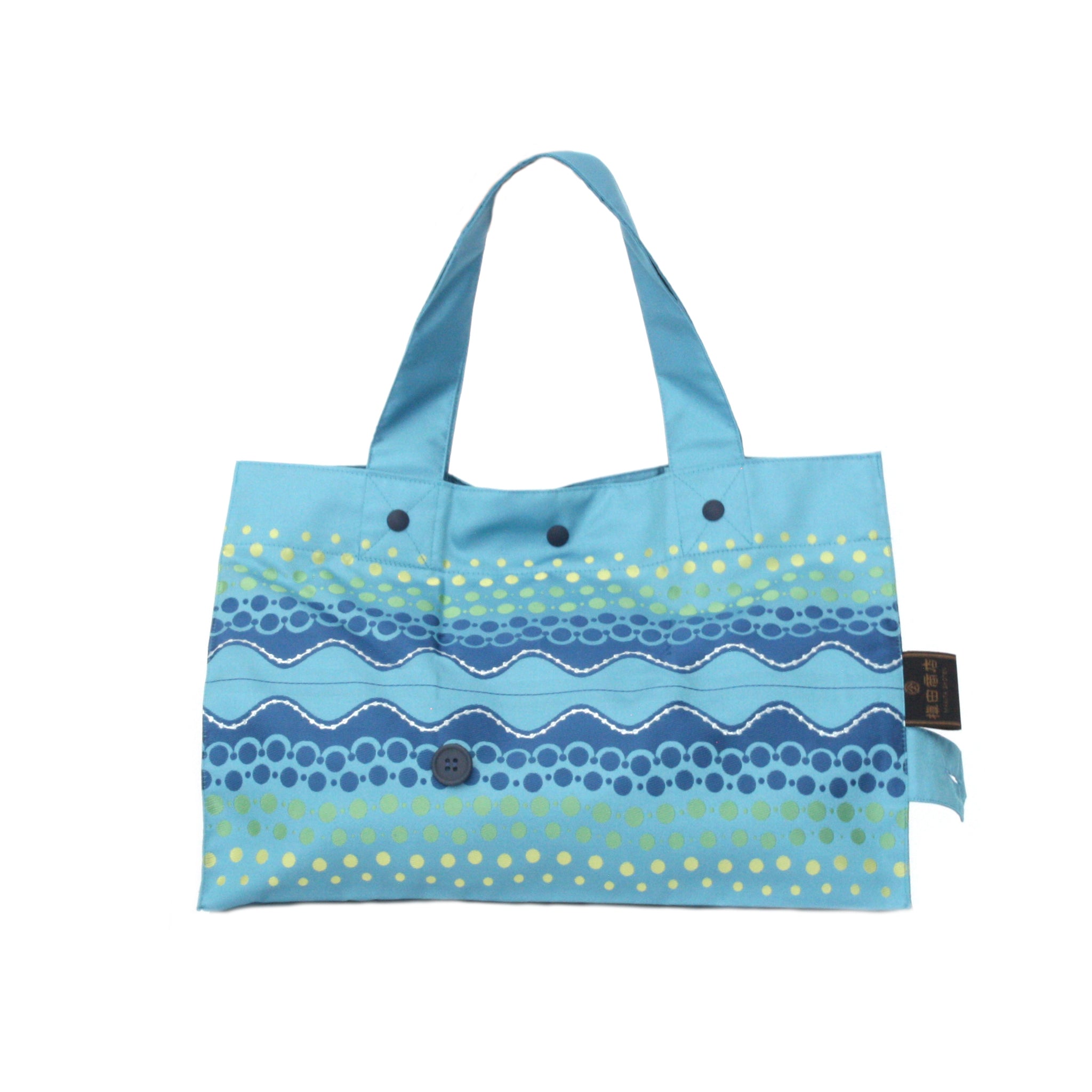 Lunch Tote　水玉ウェイブ　水色