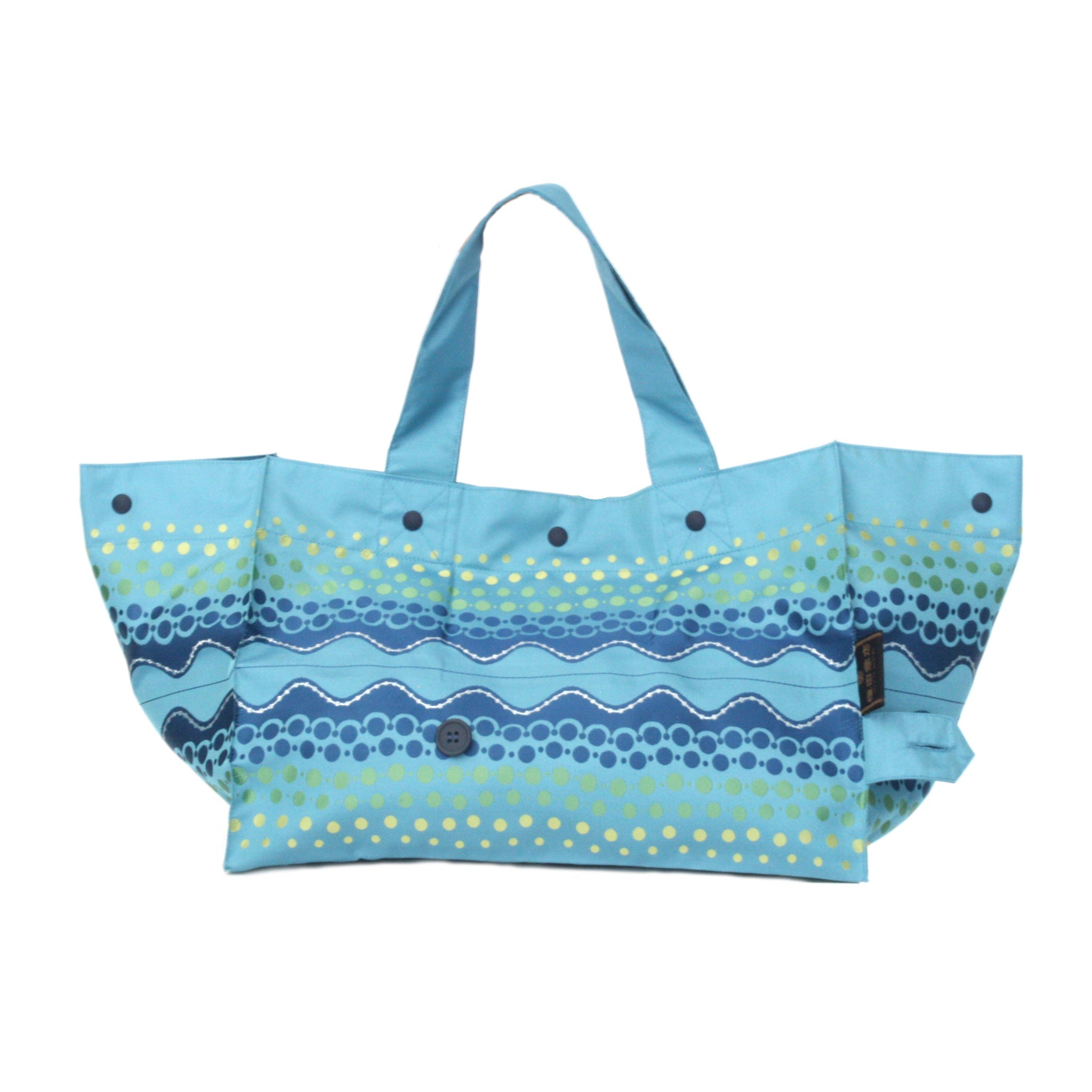 Lunch Tote　水玉ウェイブ　水色