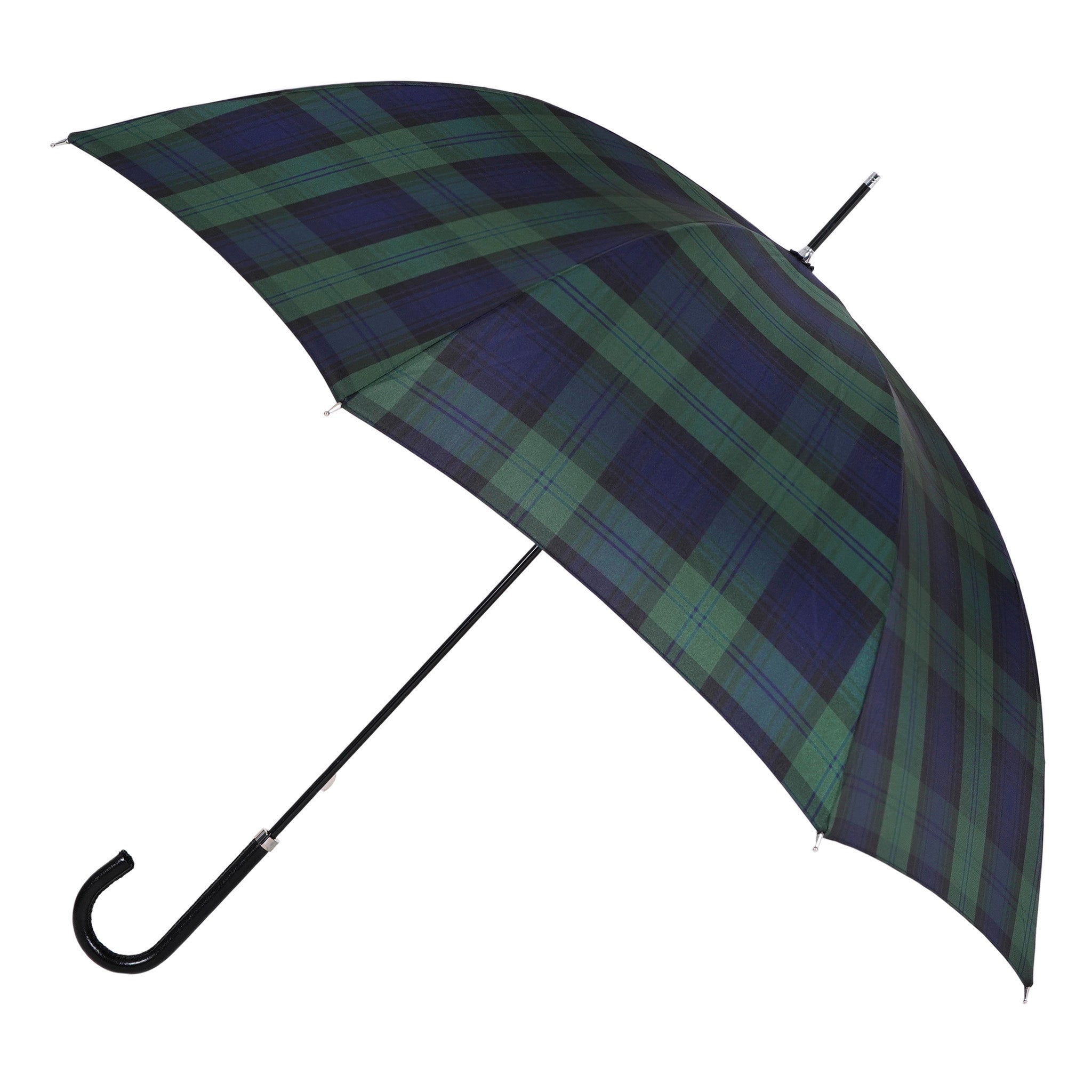 晴雨兼用　レディース　レトロチェック　タータンチェック②　ダークグリーン　長傘