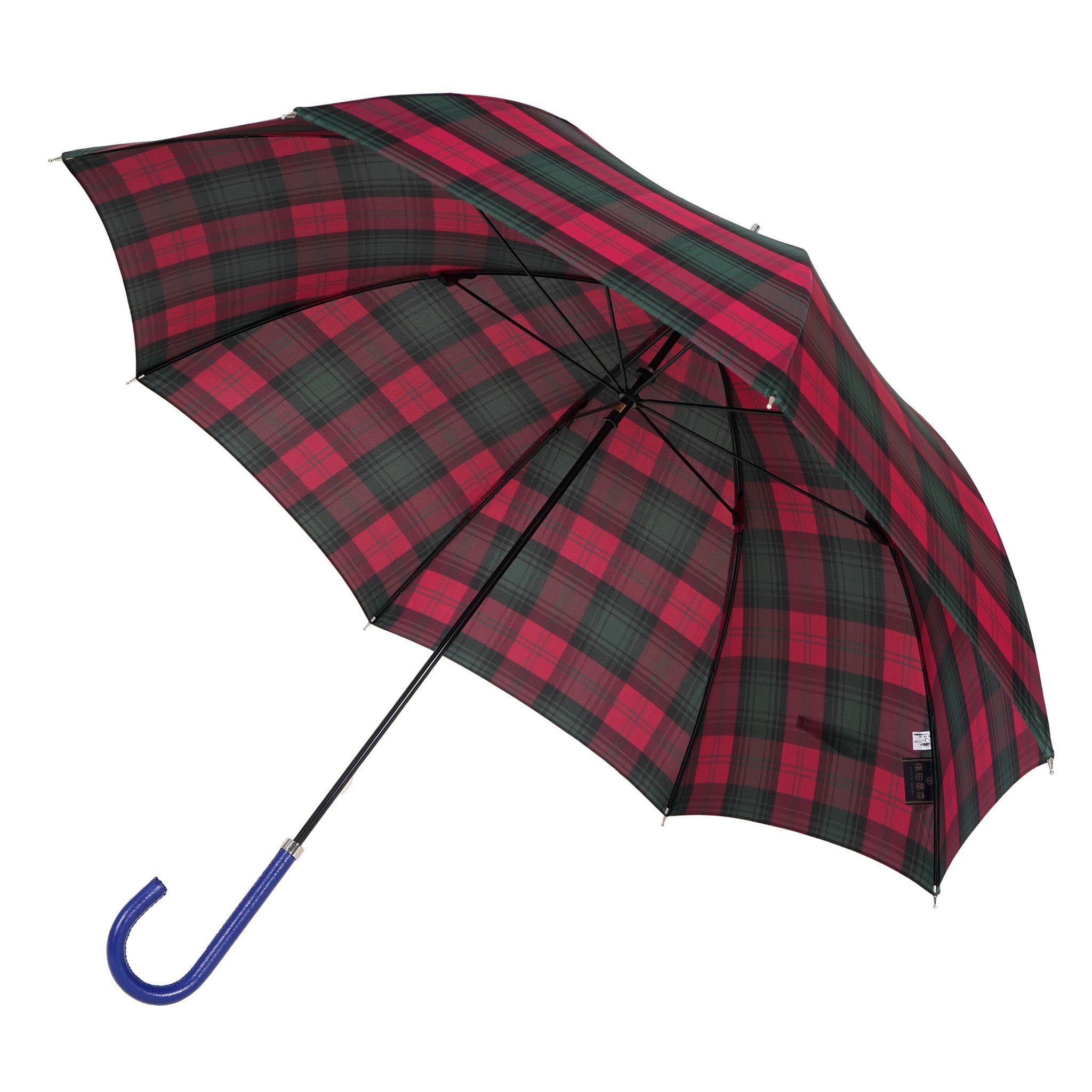 晴雨兼用　レディース　レトロチェック　タータンチェック②　エンジ　長傘