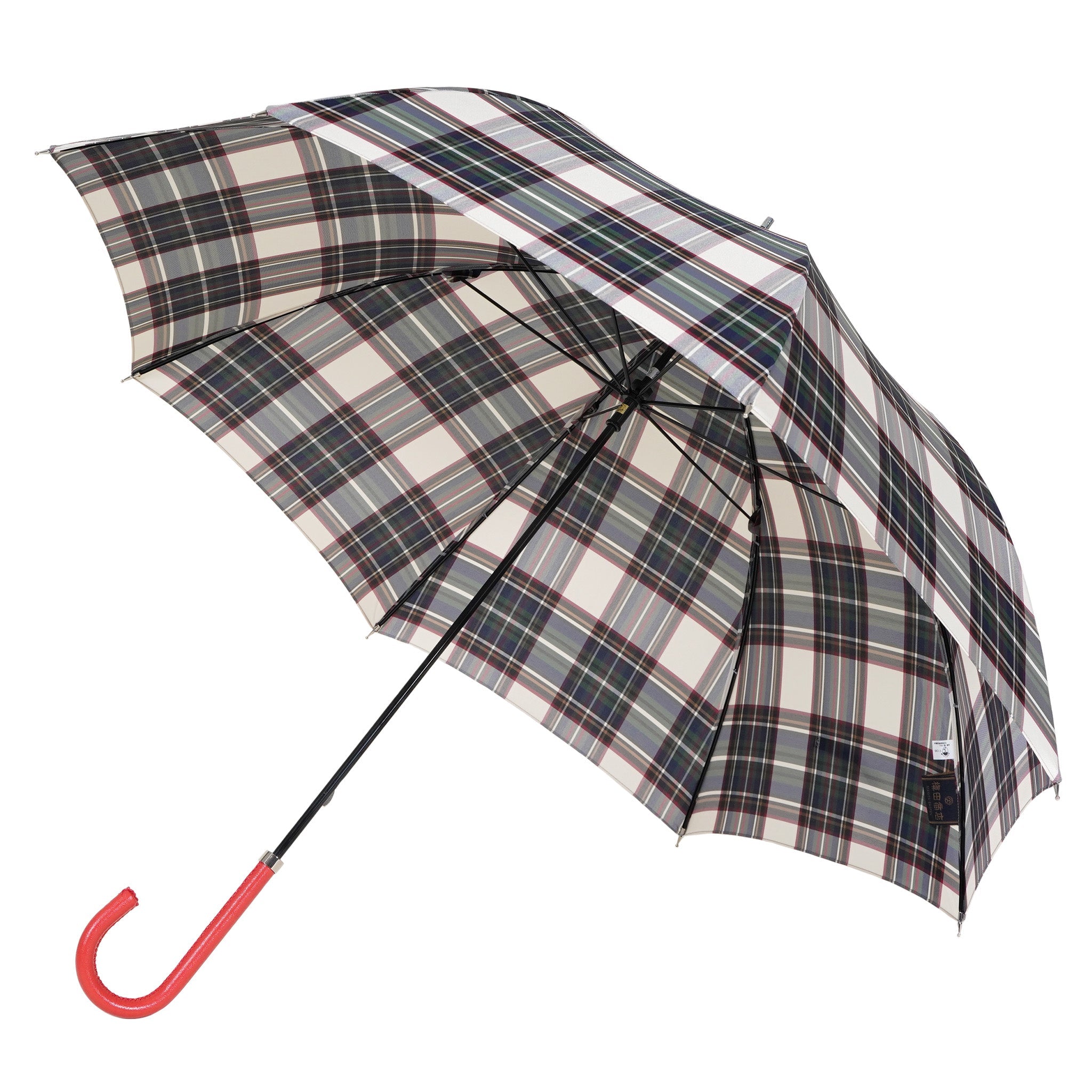 晴雨兼用　レディース　レトロチェック　タータンチェック②　オフ　長傘
