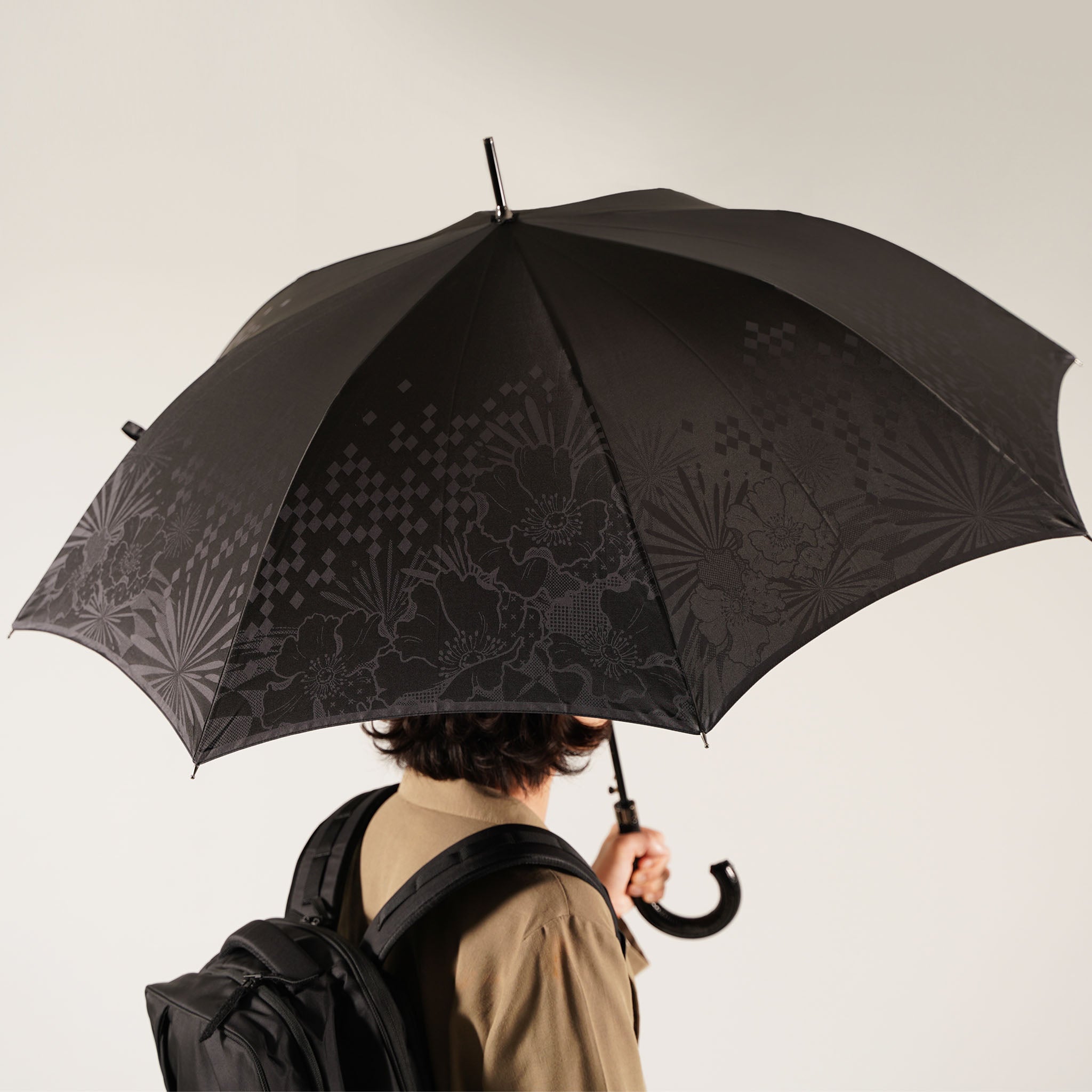 晴雨兼用　メンズ　monotone　花　長傘　サイズイメージ