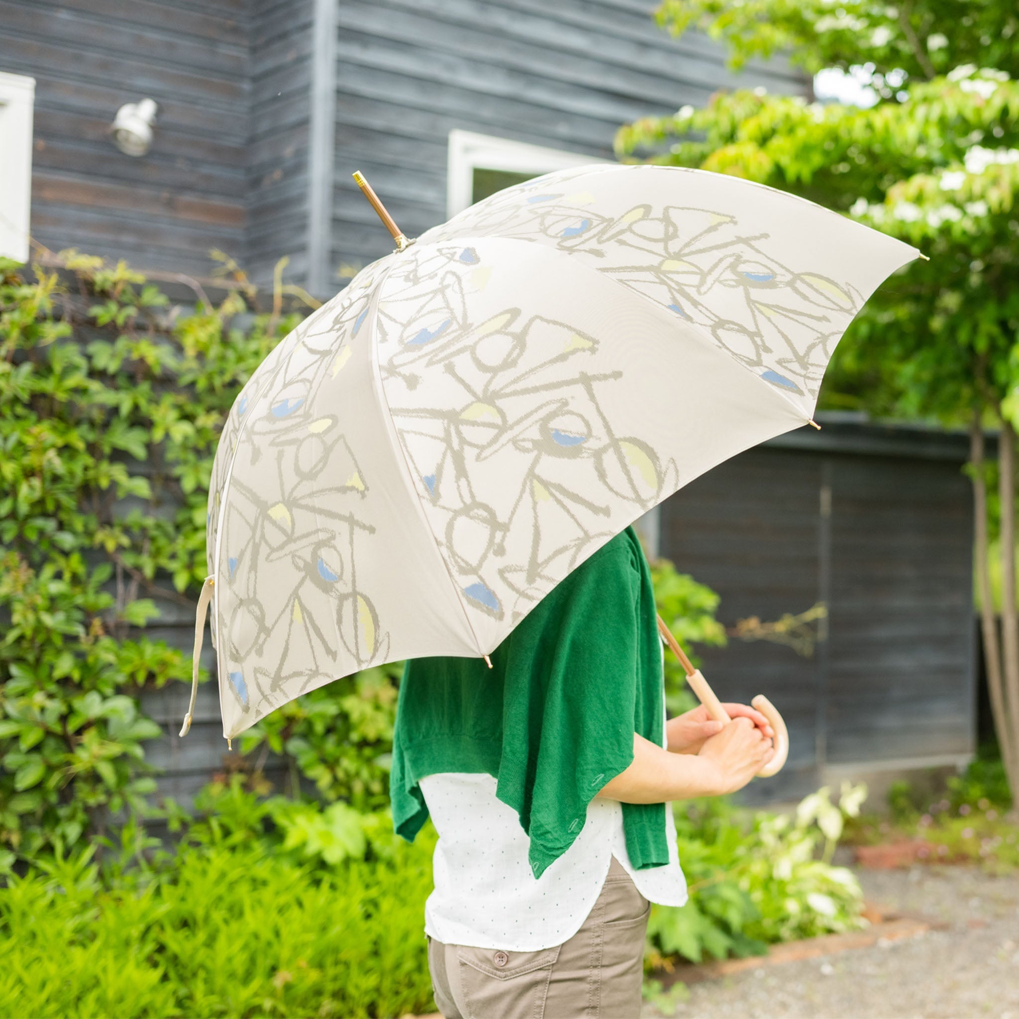 晴雨兼用　レディース　Aneqdot　踊る　長傘　使用サイズイメージ
