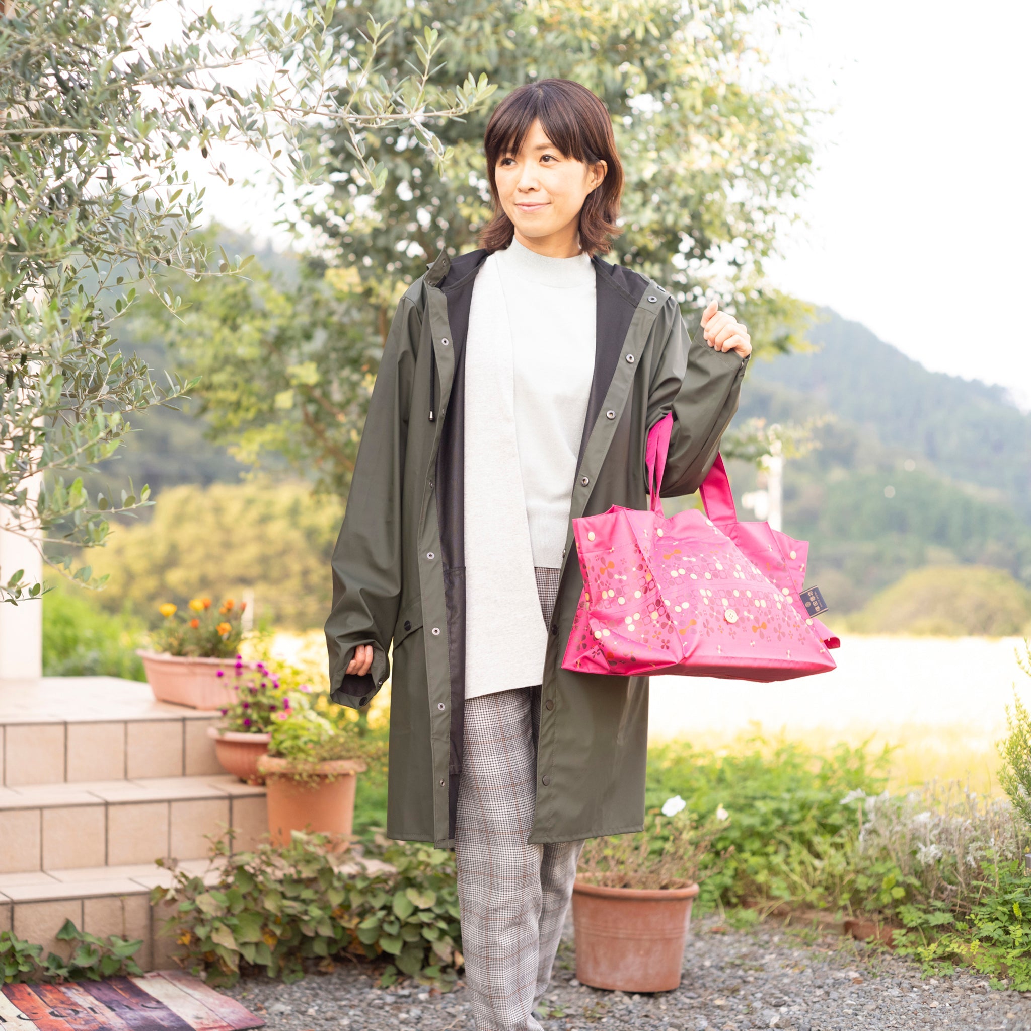 Lunch Tote　フライングフラワー　ピンク