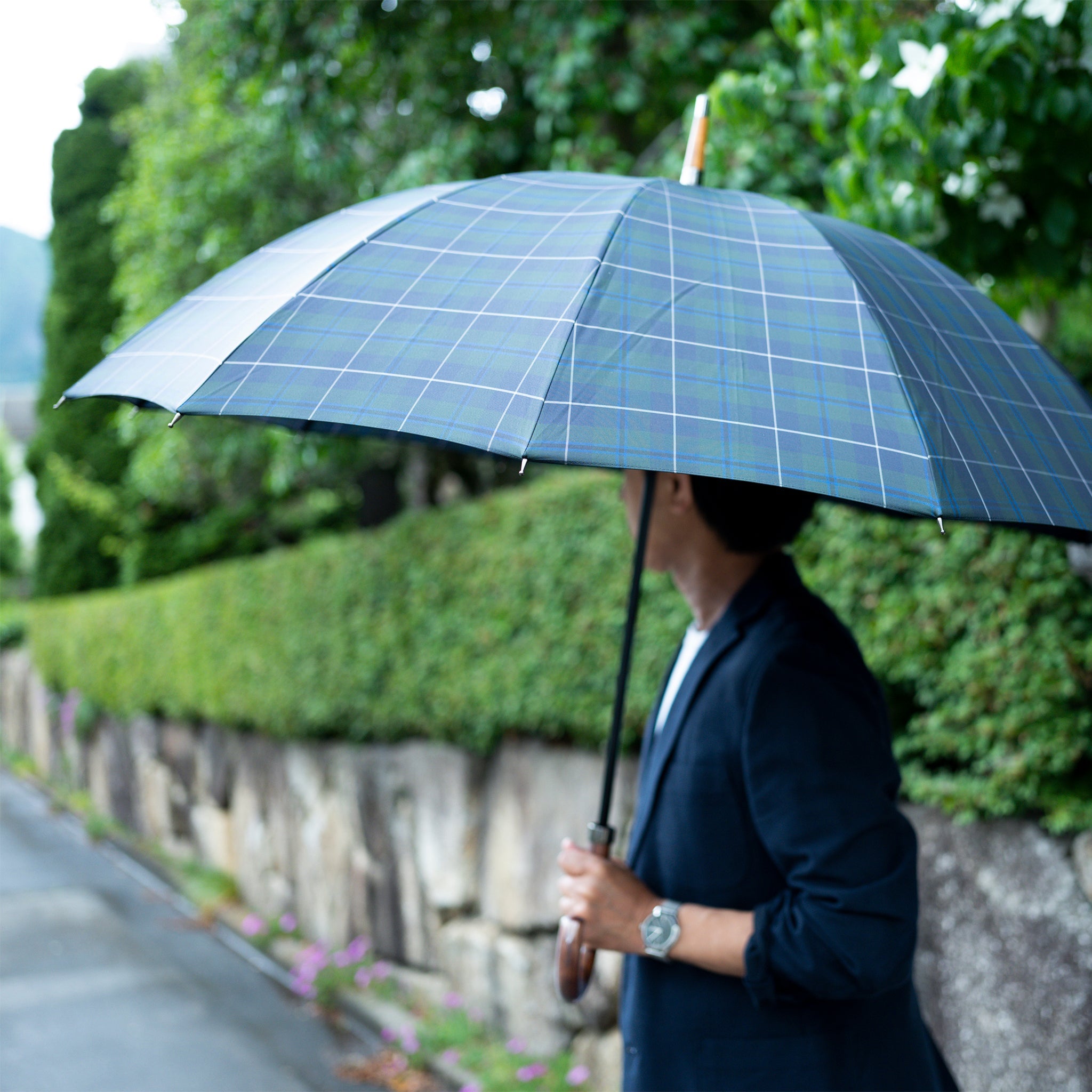 晴雨兼用　メンズ　Makita Trad　Douglas Green　長傘　サイズイメージ