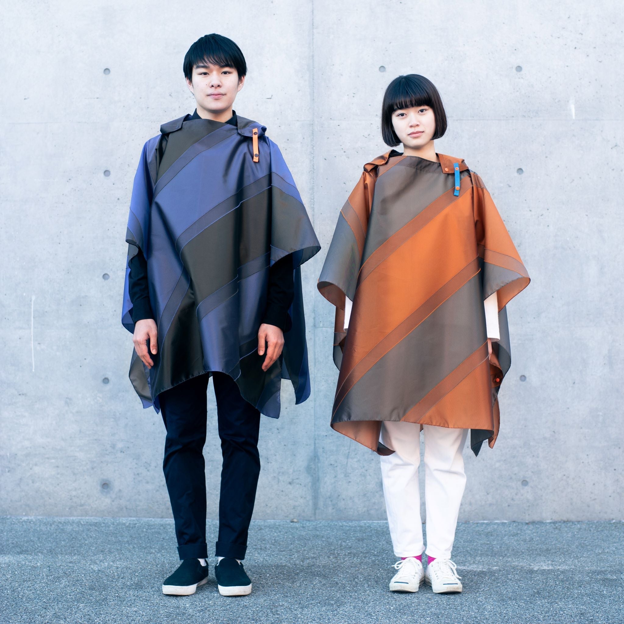 repel.　Rain poncho Blue/Orange